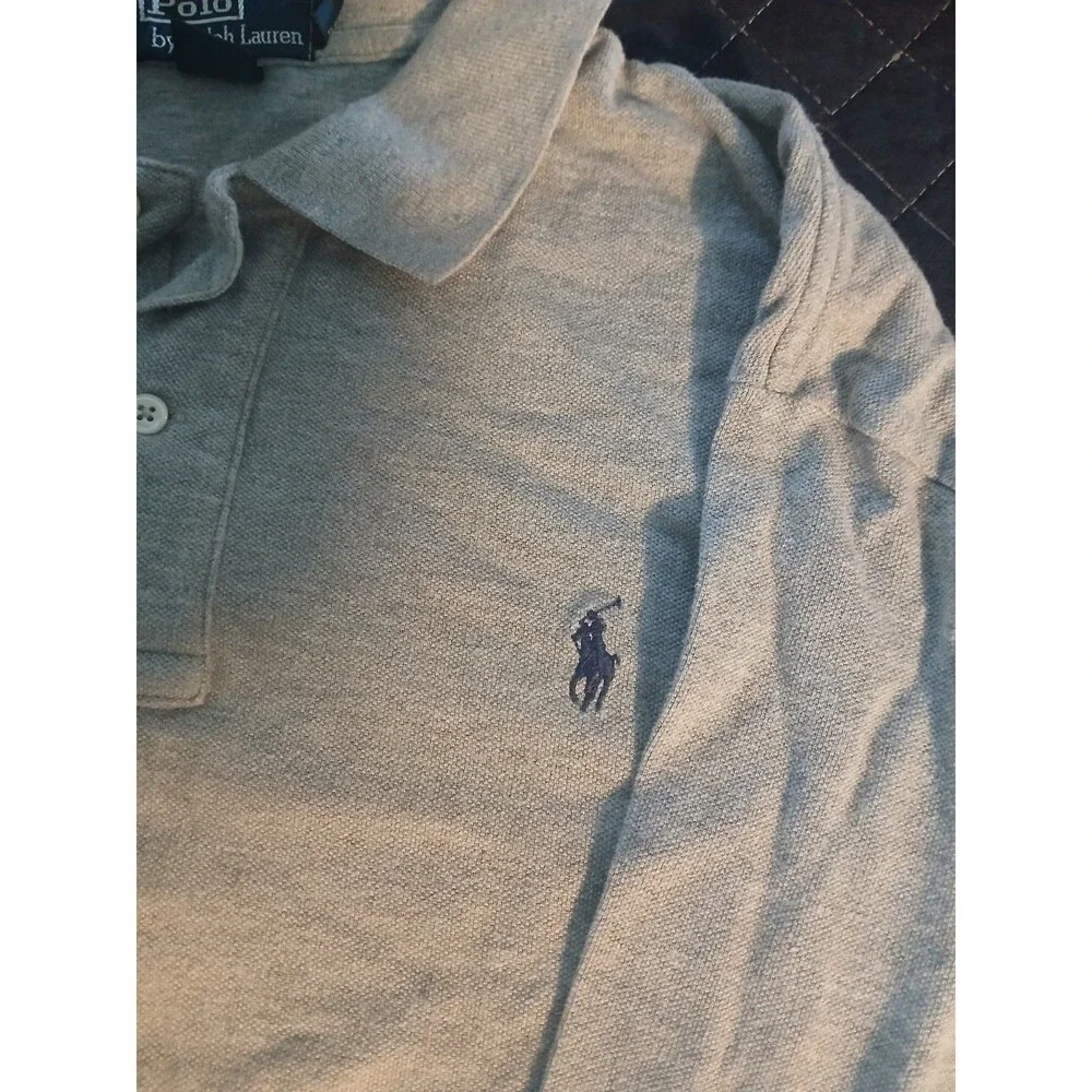 Ralph Lauren Polo Grey Solid With Blue Pony Size XL Dress Shirt